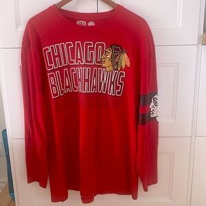 NHL Official Chicago Blackhawks Red Long Sleeve Tee-Shirt. Size XX-Large Unisex